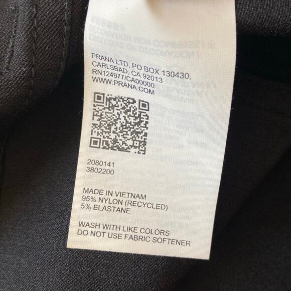 Prana Stretch Zion Halle Short Women's 12 Black 3" Inseam Standard Fit Mid Rise - Picture 7 of 11